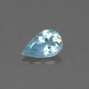 Aguamarina azul natural de 0,66 ct, en forma de pera, SI
