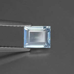 Aguamarina azul natural de 0,76 ct, baguette, SI