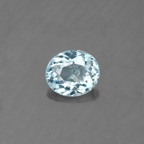 Aguamarina azul natural de 0,58 ct, corte óvalo, VS