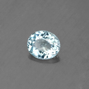 Aguamarina azul natural de 0,58 ct, corte óvalo, VS