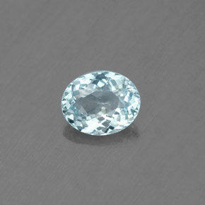 Aguamarina azul natural de 0,60 ct, corte óvalo, VS