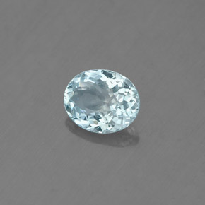 Aguamarina azul natural de 0,60 ct, corte óvalo, VS