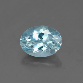 Aguamarina azul natural de 1,25 ct, corte óvalo, VS-SI