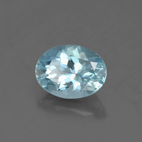 Aguamarina azul natural de 1,25 ct, corte óvalo, VS-SI