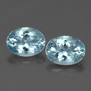 Gemas de aguamarina azul natural de  ct, corte óvalo, VVS-VS