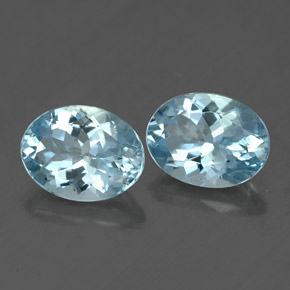 Gemas de aguamarina azul natural de  ct, corte óvalo, VVS-VS