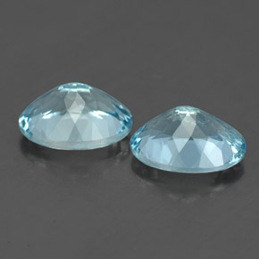 Gemas de aguamarina azul natural de  ct, corte óvalo, VVS-VS