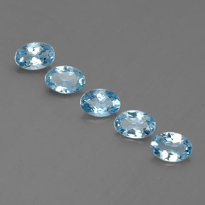 Gemas de aguamarina azul natural de  ct, corte óvalo, VVS-VS