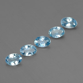 Gemas de aguamarina azul natural de  ct, corte óvalo, VVS-VS
