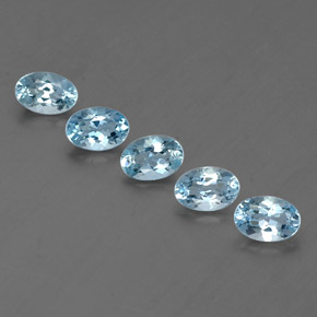 Gemas de aguamarina azul natural de  ct, corte óvalo, VVS-VS