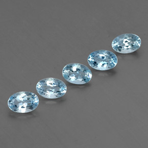 Gemas de aguamarina azul natural de  ct, corte óvalo, VVS-VS