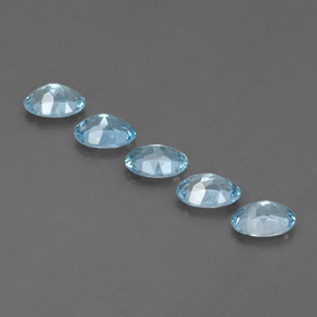 Gemas de aguamarina azul natural de  ct, corte óvalo, VVS-VS