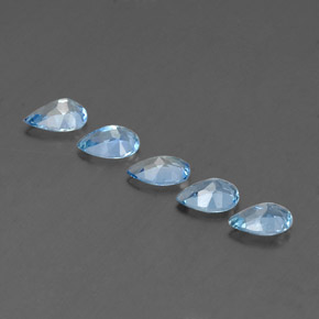 Gemas de aguamarina azul natural de  ct, en forma de pera, VVS-VS