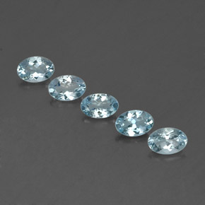 Gemas de aguamarina azul natural de  ct, corte óvalo, VVS