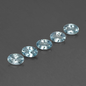 Gemas de aguamarina azul natural de  ct, corte óvalo, VVS