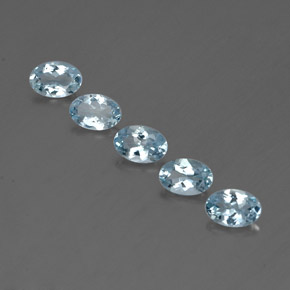 Gemas de aguamarina azul natural de  ct, corte óvalo, VVS