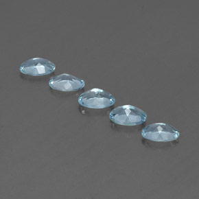 Gemas de aguamarina azul natural de  ct, corte óvalo, VVS