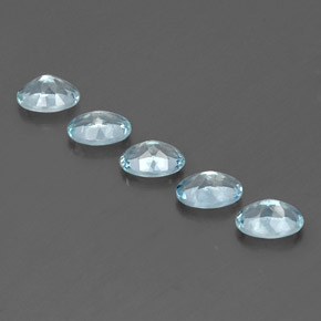 Gemas de aguamarina azul natural de  ct, corte óvalo, VVS