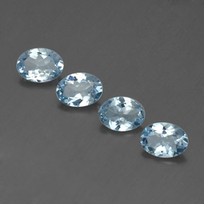 Gemas de aguamarina azul natural de  ct, corte óvalo, VVS
