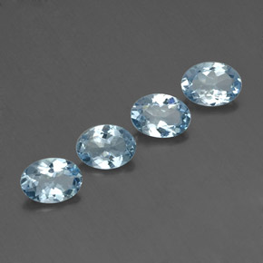 Gemas de aguamarina azul natural de  ct, corte óvalo, VVS
