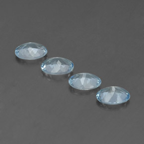 Gemas de aguamarina azul natural de  ct, corte óvalo, VVS