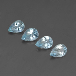 Gemas de aguamarina azul natural de  ct, en forma de pera, VVS