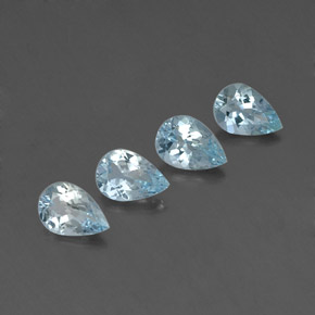 Gemas de aguamarina azul natural de  ct, en forma de pera, VVS