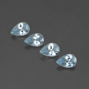 Gemas de aguamarina azul natural de  ct, en forma de pera, VVS