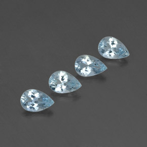 Gemas de aguamarina azul natural de  ct, en forma de pera, VVS