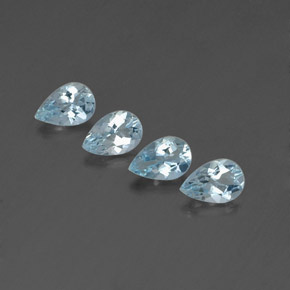 Gemas de aguamarina azul natural de  ct, en forma de pera, VVS