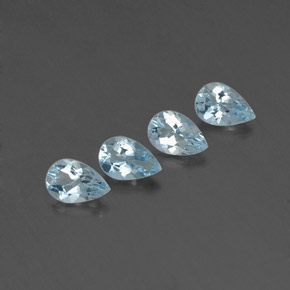 Gemas de aguamarina azul natural de  ct, en forma de pera, VVS