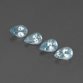 Gemas de aguamarina azul natural de  ct, en forma de pera, VVS
