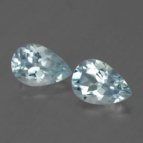 Gemas de aguamarina azul natural de  ct, en forma de pera, VVS