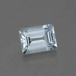 Aguamarina azul natural de 1,70 ct, corte esmeralda, VVS-VS