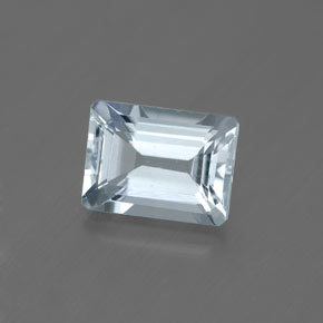 Aguamarina azul natural de 1,70 ct, corte esmeralda, VVS-VS