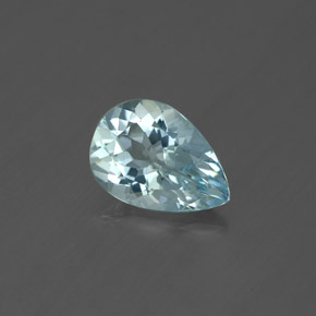 Aguamarina azul natural de 1,07 ct, en forma de pera, VVS