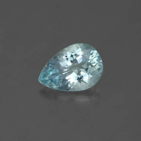 Aguamarina azul natural de 1,07 ct, en forma de pera, VVS