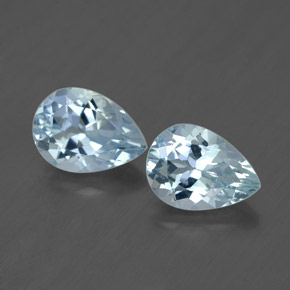Gemas de aguamarina azul natural de  ct, en forma de pera, VVS
