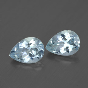 Gemas de aguamarina azul natural de  ct, en forma de pera, VVS