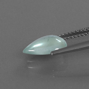 Aguamarina verde natural de 1,36 ct, transparente, transparente / translúcido