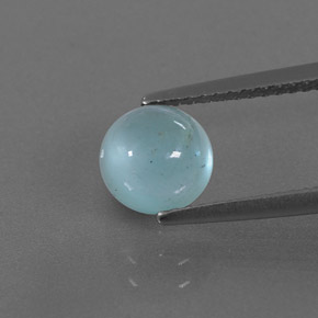 Aguamarina azul natural de 1,64 ct, transparente, transparente / translúcido