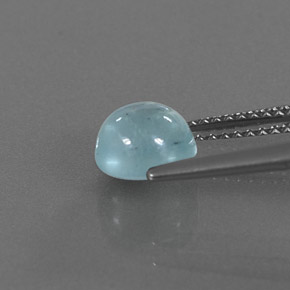 Aguamarina azul natural de 1,64 ct, transparente, transparente / translúcido
