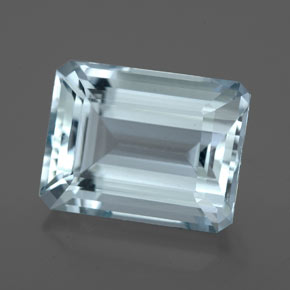 Aguamarina azul natural de 4,80 ct, corte esmeralda, VVS