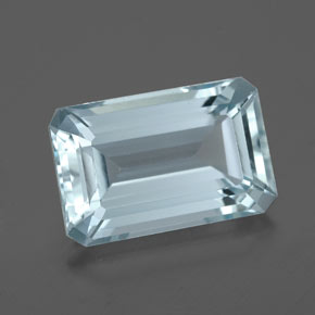 Aguamarina azul natural de 3,93 ct, corte esmeralda, VVS