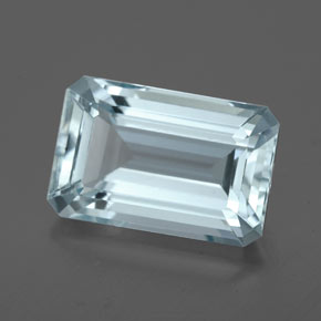 Aguamarina azul natural de 3,93 ct, corte esmeralda, VVS