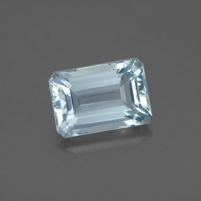 Aguamarina azul natural de 2,86 ct, corte esmeralda, VVS