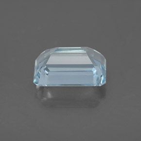 Aguamarina azul natural de 2,86 ct, corte esmeralda, VVS