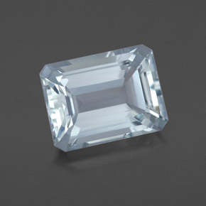 Aguamarina azul natural de 4,04 ct, corte esmeralda, VVS