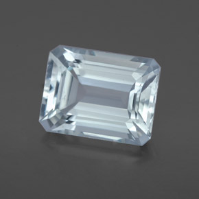 Aguamarina azul natural de 4,04 ct, corte esmeralda, VVS