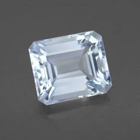 Aguamarina azul natural de 4,19 ct, corte esmeralda, VVS
